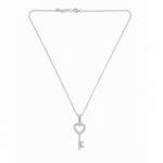 Zaria Heart Key Moissanite Silver Pendant