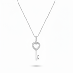 Zaria Heart Key Moissanite Silver Pendant