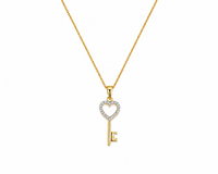 Zaria Heart Key Pendant Silver | Adila Jewels