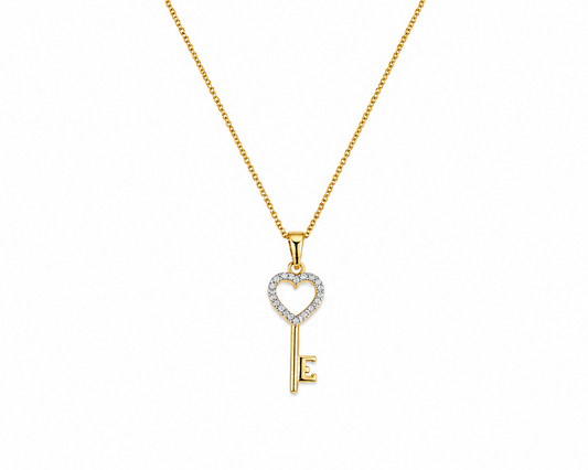 Zaria Heart Key Pendant Silver | Adila Jewels