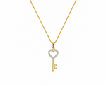 Zaria Heart Key Pendant Silver | Adila Jewels