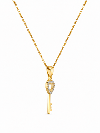 Zaria Heart Key Moissanite Silver Pendant