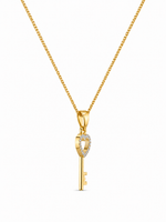 Zaria Heart Key Moissanite Silver Pendant