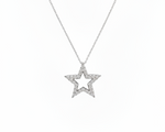 Star-shaped pendant necklace on a white background