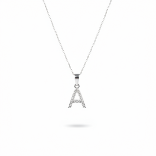 Timeless A Moissanite Pendant | Silver Alphabet Pendant