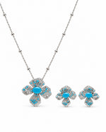 Firoza Blossom Pendant Set detail view