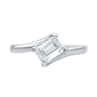 Eternal Glow Radiant Solitaire Moissanite Stone Ring in Sterling Silver