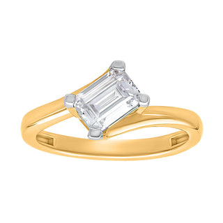 Eternal Glow Radiant Solitaire Moissanite Stone Ring in Sterling Silver