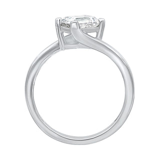 Eternal Glow Radiant Solitaire Moissanite Stone Ring in Sterling Silver