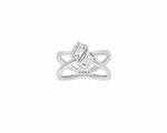 Two Stone Radiant Cut Crossover Moissanite Ring