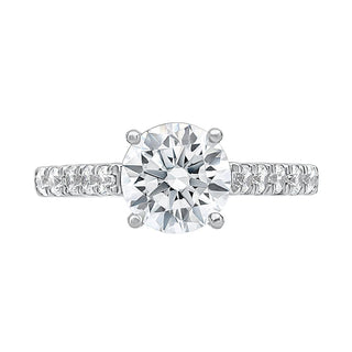 The Cathedral Round Ring with Moissanite Stones in 925 Sterling Silver - Adila