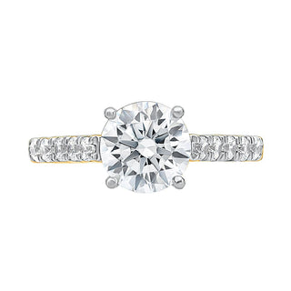 The Cathedral Round Ring with Moissanite Stones in 925 Sterling Silver - Adila