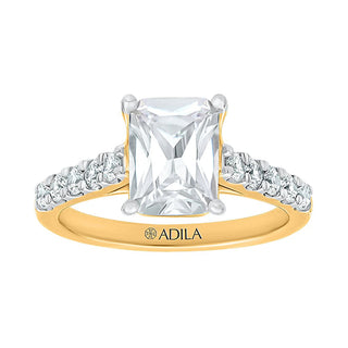 The Cathedral Radiant Ring with Diamonds in Gold - Adila