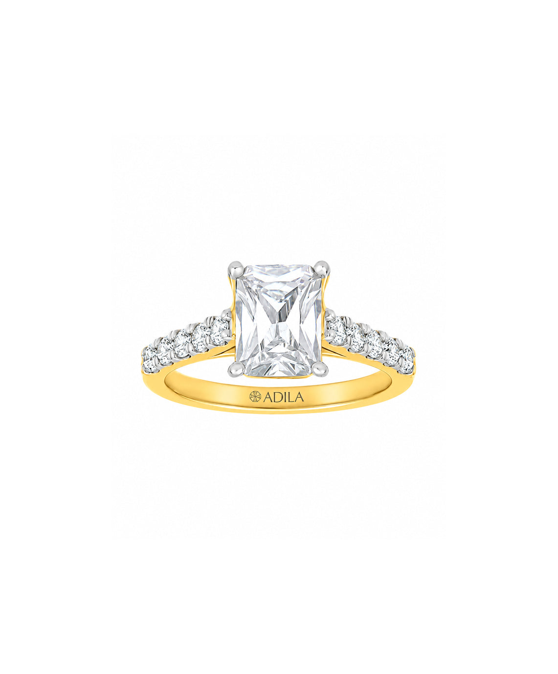 The Cathedral Radiant Moissanite Ring