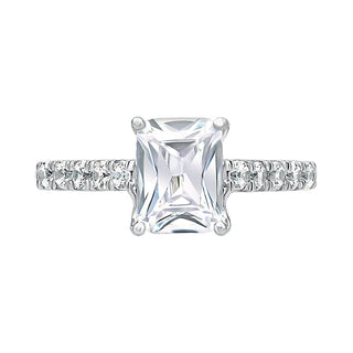 The Cathedral Radiant Ring with Moissanite Stones in 925 Sterling Silver - Adila