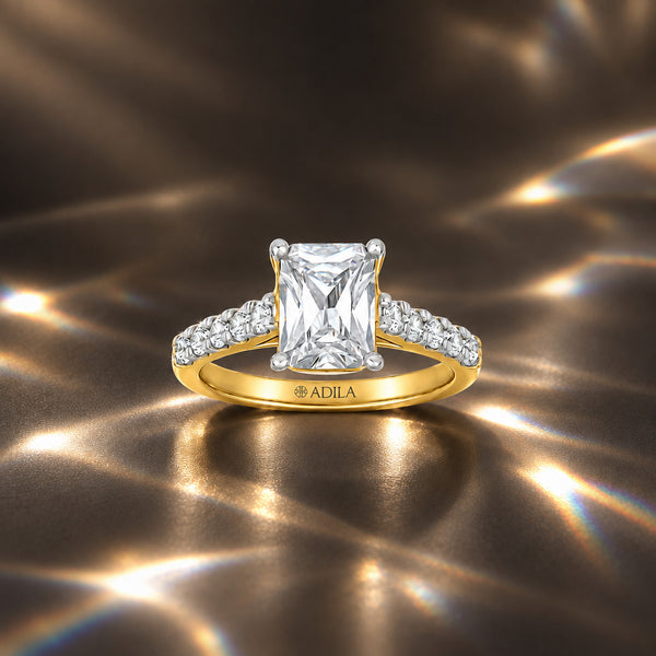 The Cathedral Radiant Moissanite Ring