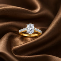 The Cathedral Oval Moissanite Ring