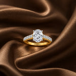 The Cathedral Oval Moissanite Ring
