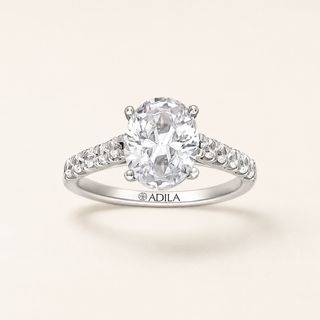 The Cathedral Oval Moissanite Ring