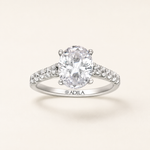 The Cathedral Oval Moissanite Ring