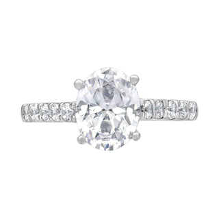 The Cathedral Oval Ring with Moissanite Stones in 925 Sterling Silver - Adila