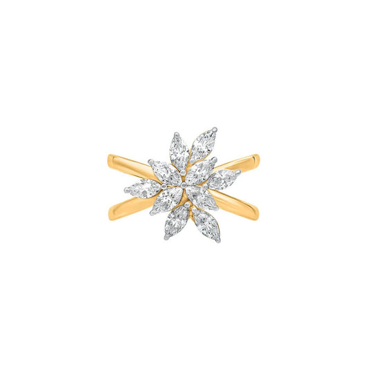 Marquise Flower Shape Moissanite Ring