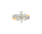 Pear and Round Moissanite Flower Shape Ring
