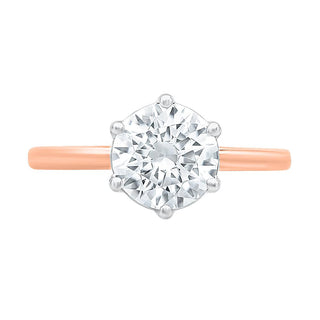 The Classic Round Solitaire ring with a Two Carat Diamond in Gold - Adila