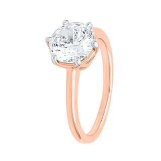 The Classic Round Solitaire ring with a Two Carat Diamond in Gold - Adila