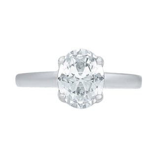 The Classic Oval Solitaire ring with a Two Carat Moissanite Stone in 925 Sterling Silver - Adila