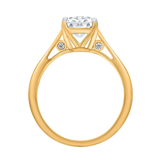 The Classic Oval Solitaire ring with a Two Carat Moissanite Stone in 925 Sterling Silver - Adila