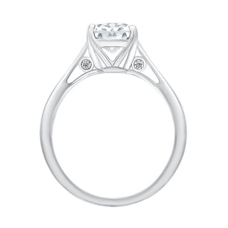 The Classic Oval Solitaire ring with a Two Carat Moissanite Stone in 925 Sterling Silver - Adila