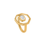 Geometric Bold Radiant Moissanite Ring