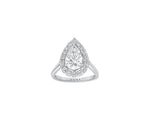 The Halo Pear Shape Moissanite Ring