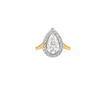 The Halo Pear Shape Moissanite Ring