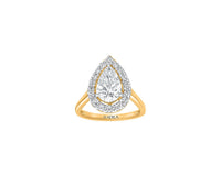 The Halo Pear Shape Moissanite Ring