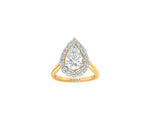 The Halo Pear Shape Moissanite Ring