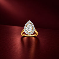 The Halo Pear Shape Moissanite Ring
