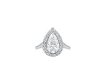 The Halo Pear Shape Moissanite Ring