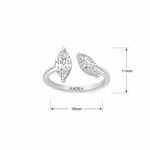 Two Stone Marquise Shape Moissanite Ring