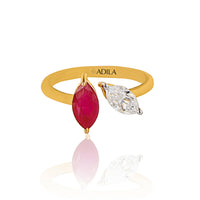 Cherry Crush Marquise Moissanite Silver Ring