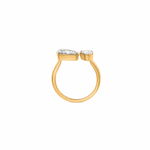 Two Stone Pear Shape Moissanite Ring