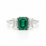 Silver Rings for Women -Emerald Royal Silver Moissanite Ring | Adila Jewels