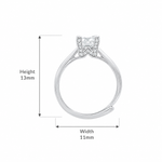 Lunaira Moon-Inspired Moissanite Silver Ring