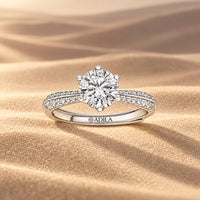 Infinity Glow Double Band Moissanite Silver Ring