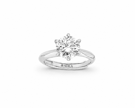 Lustra Solitaire Moissanite Silver Ring