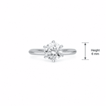 Lustra Solitaire Moissanite Silver Ring