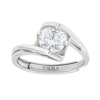 Lovenna Moissanite Stone Ring in Sterling Silver