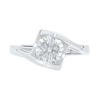 Lovenna Moissanite Stone Ring in Sterling Silver