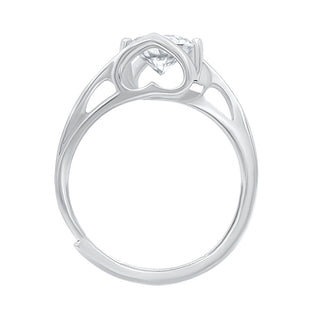 Lovenna Moissanite Stone Ring in Sterling Silver